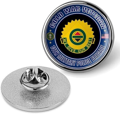 Cold War Veteran 14th Military Police Brigade Tie Suit Shirt Lapel Pin - Silver