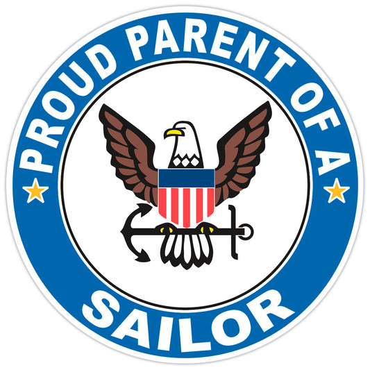 Proud Parent of a Sailor U.S. Navy Round Bumper Sticker Military Vinyl Decal 5"