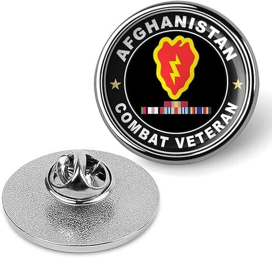 Afghanistan Combat Veteran Tie Suit Shirt Lapel Pin - Silver