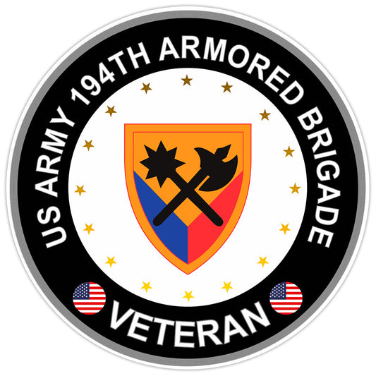 US Army 194th Armored Brigade Veteran Bumper Sticker Military Vinyl Decal 5"