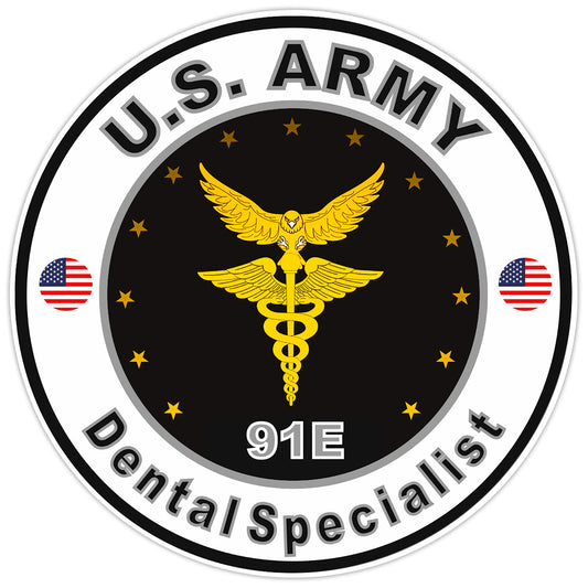 United States Army Dental Specialist Bumper Sticker Military Soldier Decal 5"