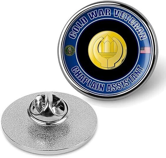 Cold War Veteran Chaplain Assistant Tie Suit Shirt Lapel Pin - Silver