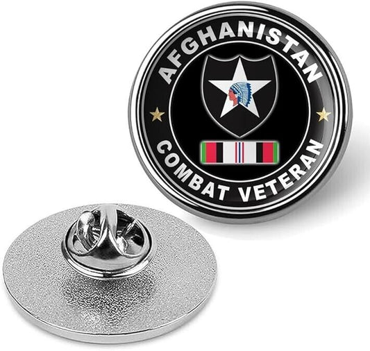 Afghanistan Combat Veteran Tie Suit Shirt Lapel Pin - Silver