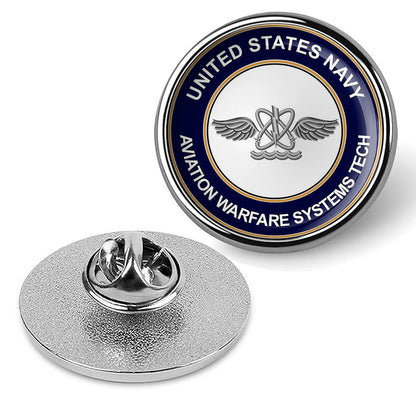 U.S. Navy Aviation Warfare Systems Technician Tie Tac, Hat Pin Lapel Pin -Silver