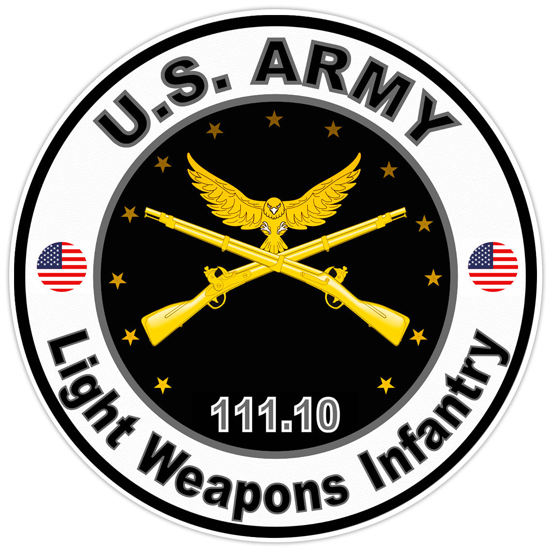 US Army Light Weapons Infantry Bumper Sticker Military Vinyl Soldier Decal 5"