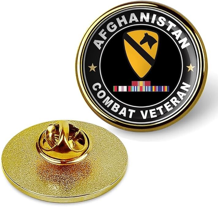 Afghanistan Combat Veteran Tie Suit Shirt Lapel Pin - Gold