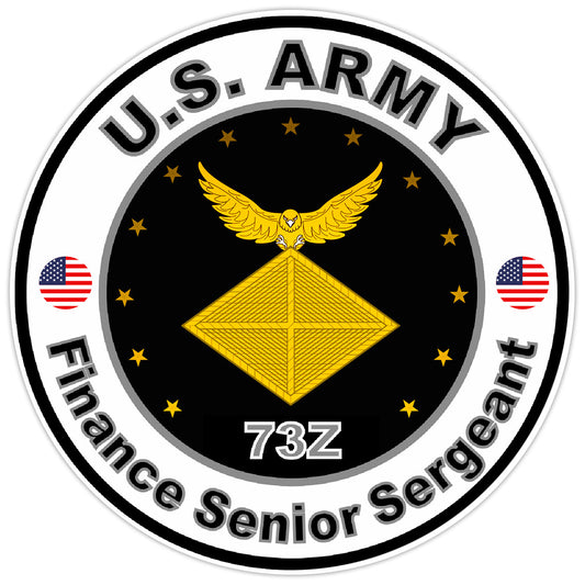 US Army Finance Senior Sergeant Bumper Sticker Military Vinyl Soldier Decal 5"
