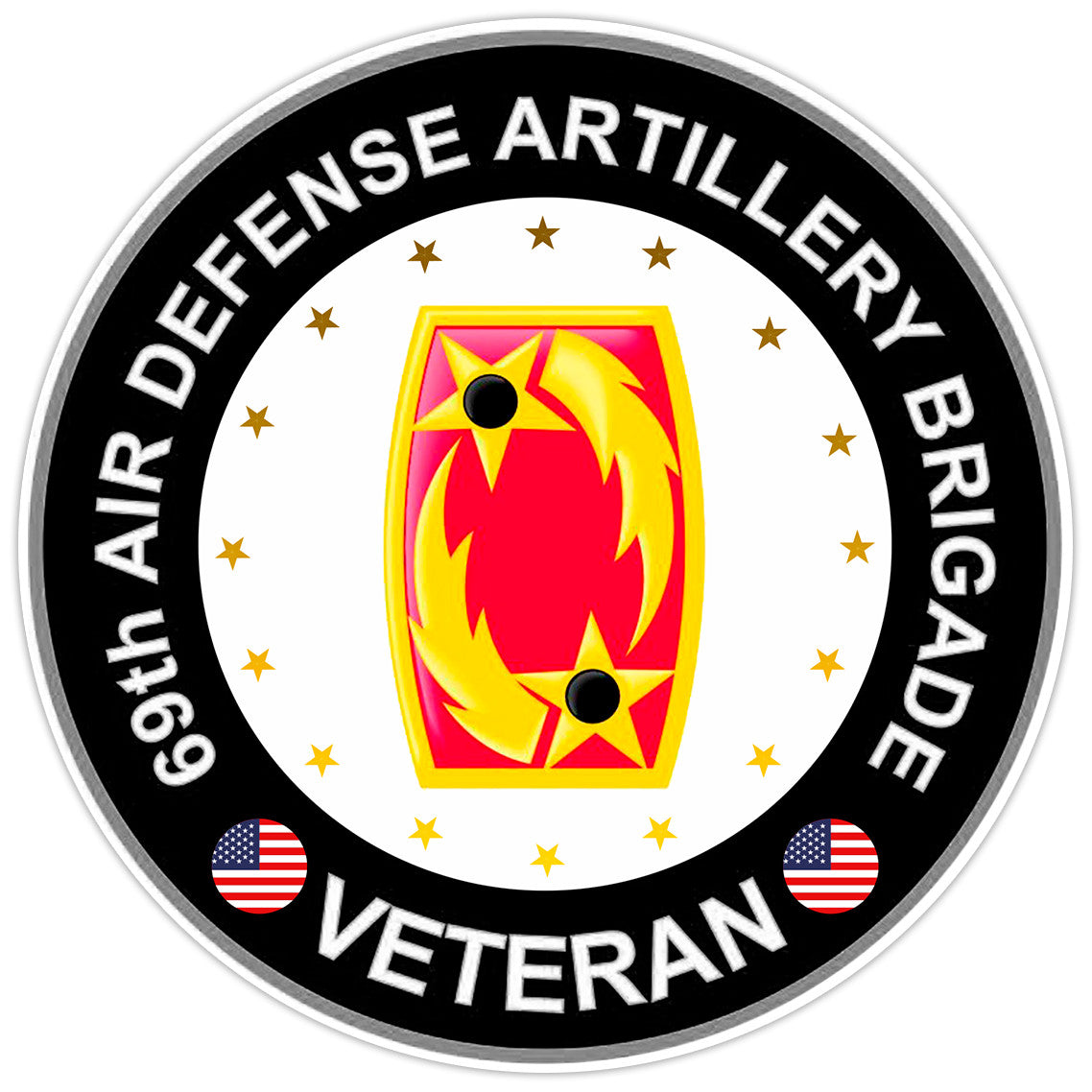 69th Air Defense Artillery Brigade Veteran Bumper Sticker Military Decal 5"
