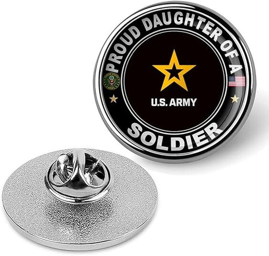 Proud Daughter Of A Soldier Tie Suit Shirt Lapel Pin - Silver