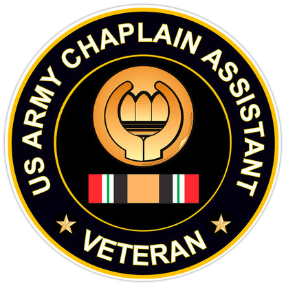 US Army Chaplain Assistant Veteran Bumper Sticker Military Vinyl Decal 5"
