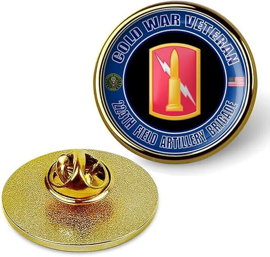Cold War Veteran 244th Aviation Brigade Tie Suit Shirt Lapel Pin - Gold