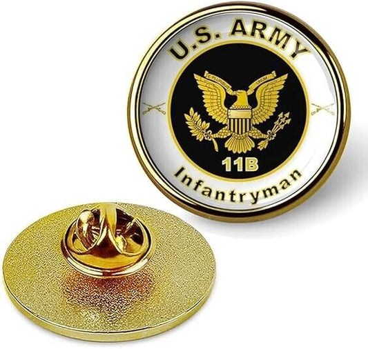 U.S. Army Infantryman 11B MOS Lapel Pin Tie Suit Shirt Lapel Pin-Gold