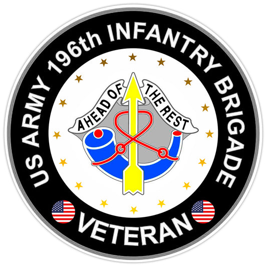US Army 196th Infantry Brigade Veteran Bumper Sticker Military Vinyl Decal 5"