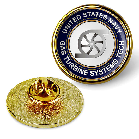 U.S. Navy Gas Turbine Systems Tech Tie Tac, Hat Pin, Badge, Lapel Pin - Gold