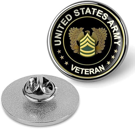 United States Army Veteran Lapel Pin Veteran Tie Suit Shirt Pinback-Silver