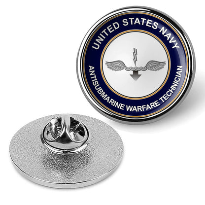 U.S. Navy Antisubmarine Warfare Technician Tie Tac, Hat Pin, Lapel Pin - Silver