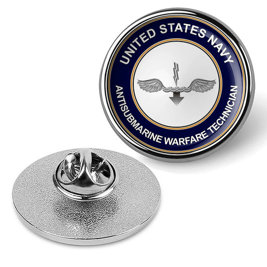 U.S. Navy Antisubmarine Warfare Technician Tie Tac, Hat Pin, Lapel Pin - Silver