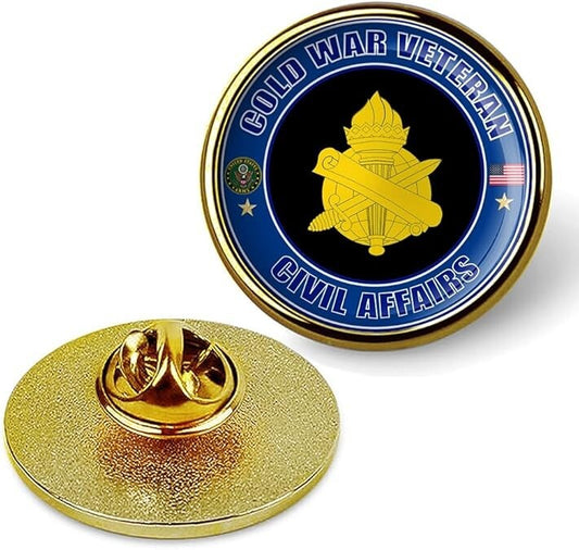 Cold War Veteran Civil Affairs Tie Suit Shirt Lapel Pin - Gold