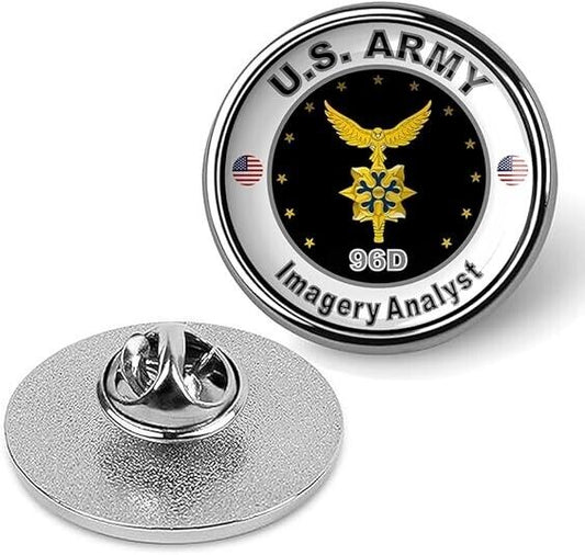 United States Army Imagery Analyst Tie Suit Shirt Lapel Pin - Silver
