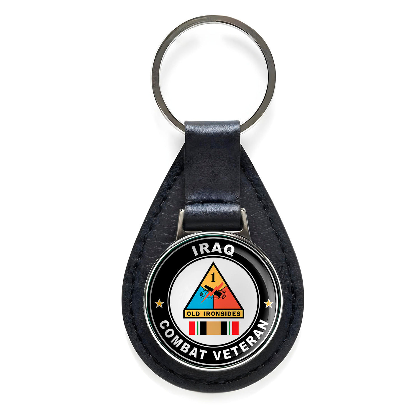 1st Armored Division Iraq Combat Veteran Operation Black Leather Keychain