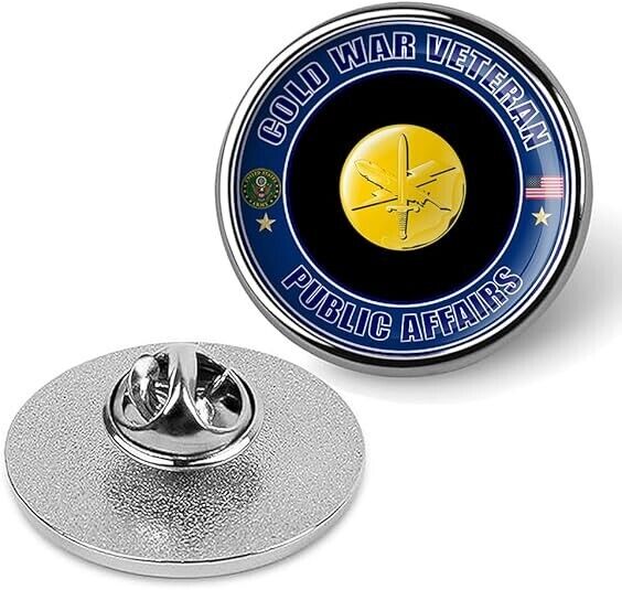 Cold War Veteran Public Affairs Tie Suit Shirt Lapel Pin - Silver