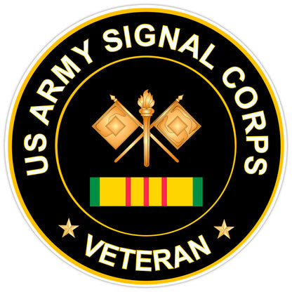 US Army Signal Corps Veteran Bumper Sticker Military Vinyl Soldier Decal 5"