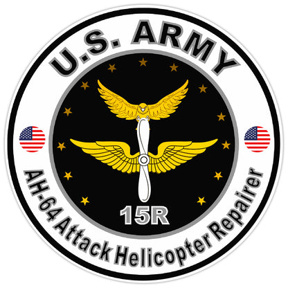 US Army AH-64 Attack Helicopter Repairer Bumper Sticker Military Decal 5"