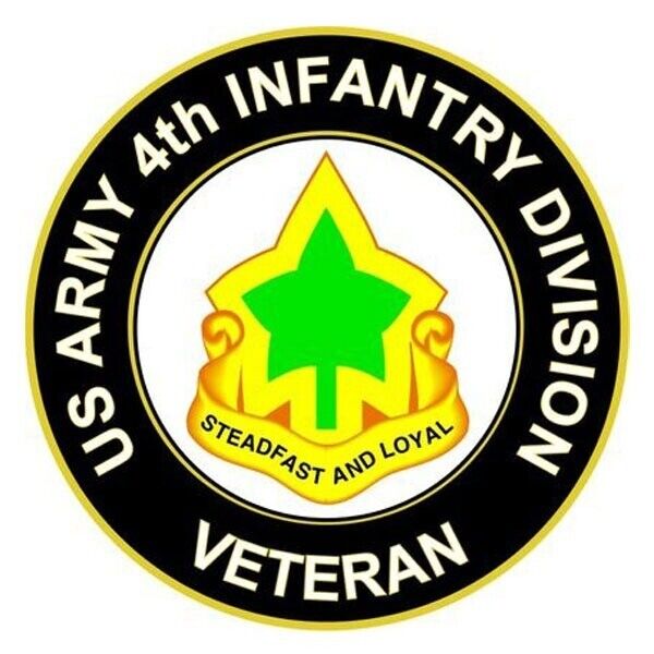 U.S. Army 4th Infantry Division Veteran Bumper Sticker Military Vinyl Decal 5"