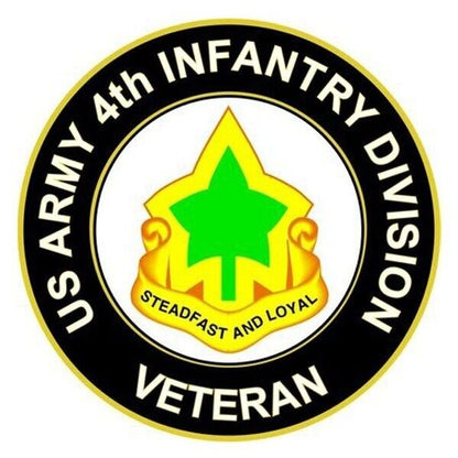 U.S. Army 4th Infantry Division Veteran Bumper Sticker Military Vinyl Decal 5"