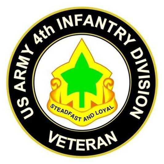 U.S. Army 4th Infantry Division Veteran Bumper Sticker Military Vinyl Decal 5"