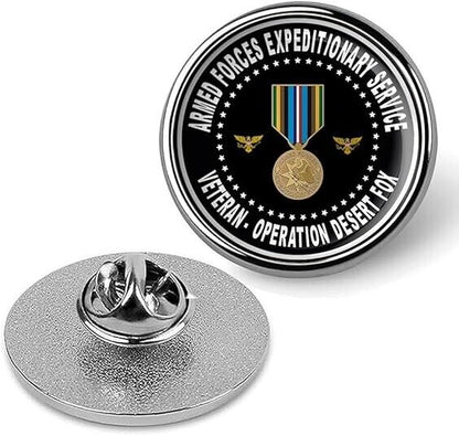 Armed Forces Expeditionary Service Veteran Operation Desert Fox Lapel Pin-Silver