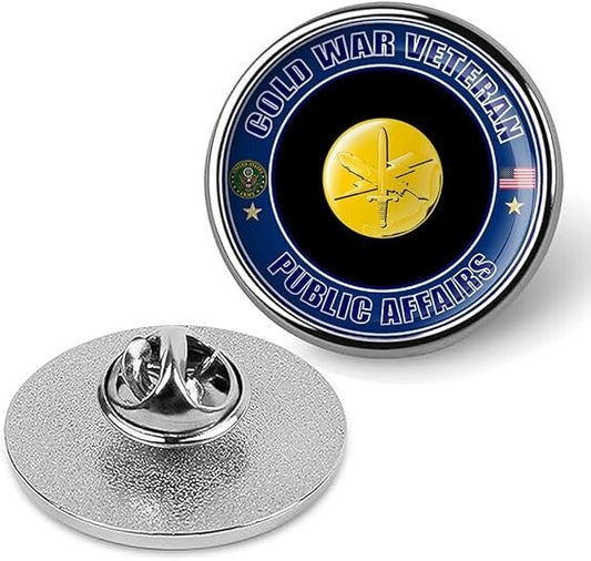 Cold War Veteran Public Affairs Tie Suit Shirt Lapel Pin - Silver