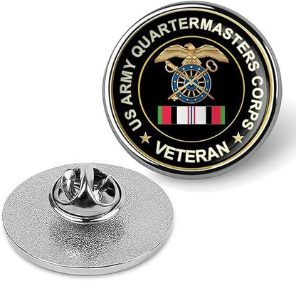 US Army Quartermasters Corps Veteran Tie Suit Shirt Lapel Pin - Silver