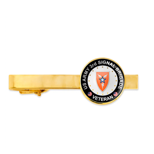 Us Army 3rd Signal Brigade Military Veteran Tie Clip Tie Bar Gift