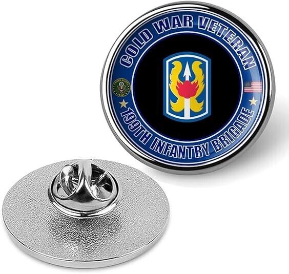 Cold War Veteran 199th Infantry Brigade Tie Suit Shirt Lapel Pin - Silver
