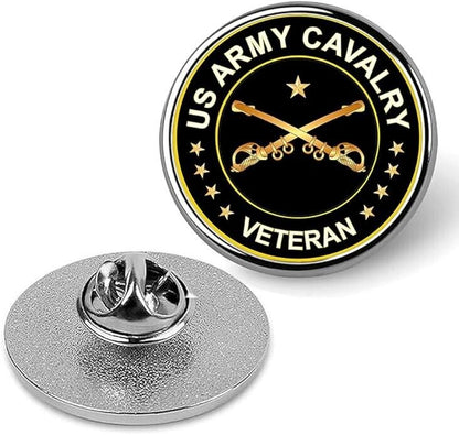 US Army Cavalry Veteran Lapel Pin Veteran Tie Suit Shirt Pinback-Silver