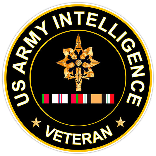 US Army Intelligence Veteran Bumper Sticker Military Vinyl Soldier Decal 5"