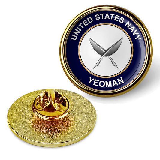 U.S. Navy Yeoman YN Tie Tac, Hat Pin, Badge, Military Emblem Lapel Pin - Gold