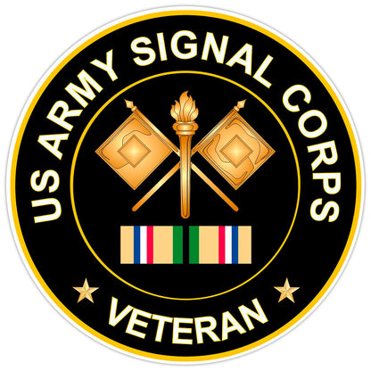 US Army Signal Corps Veteran Bumper Sticker Military Vinyl Decal 5"