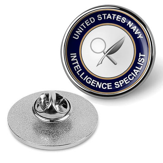 U.S. Navy Intelligence Specialist Tie Tac, Hat Pin, Badge, Lapel Pin - Silver