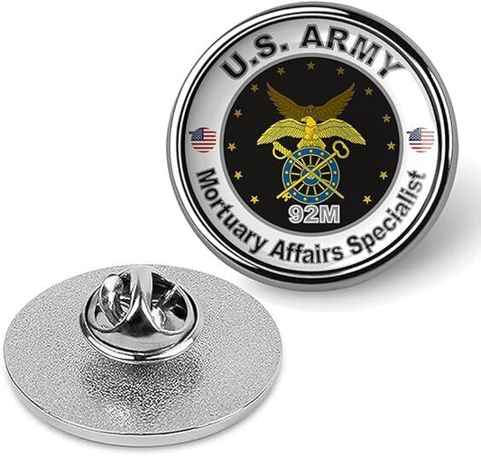 United States Army Mortuary Affairs Specialist Tie Suit Shirt Lapel Pin - Silver