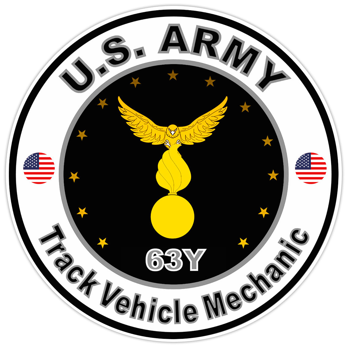 United States Army Track Vehicle Mechanic Bumper Sticker Military Decal 5"