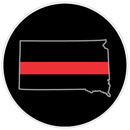 First Responder Thin Red Line South Dakota Firefighter Bumper Sticker Decal 5"