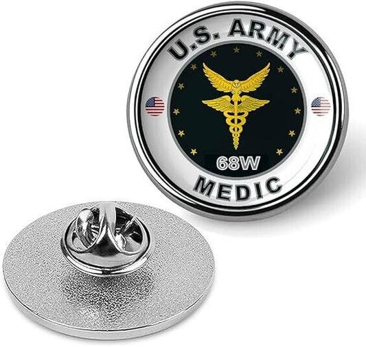 United States Army Medic Tie Suit Shirt Lapel Pin - Silver