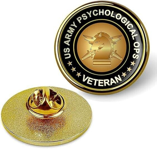 US Army Psychological OPS Veteran Lapel Pin Veteran Tie Shirt Lapel Pin-Gold