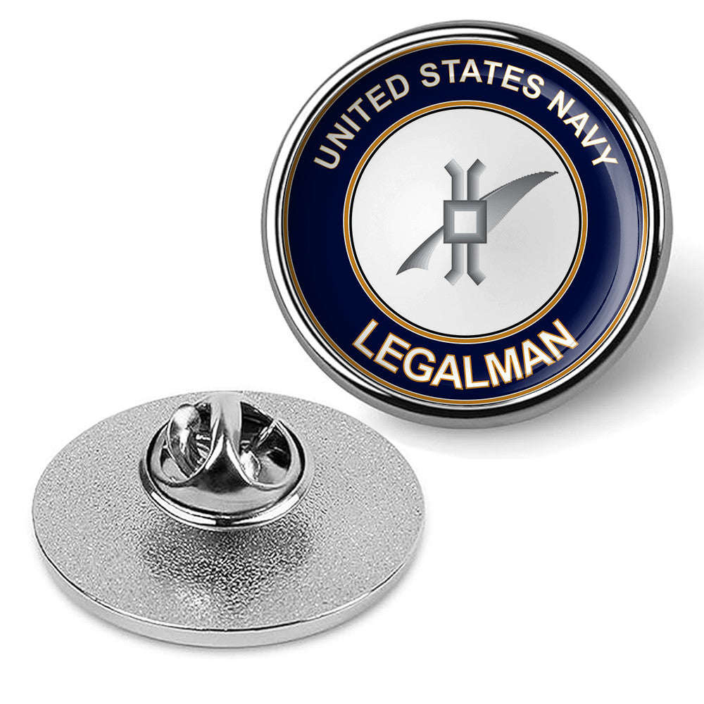 U.S. Navy Legalman LN Tie Tac, Hat Pin, Military Emblem, Lapel Pin -Silver