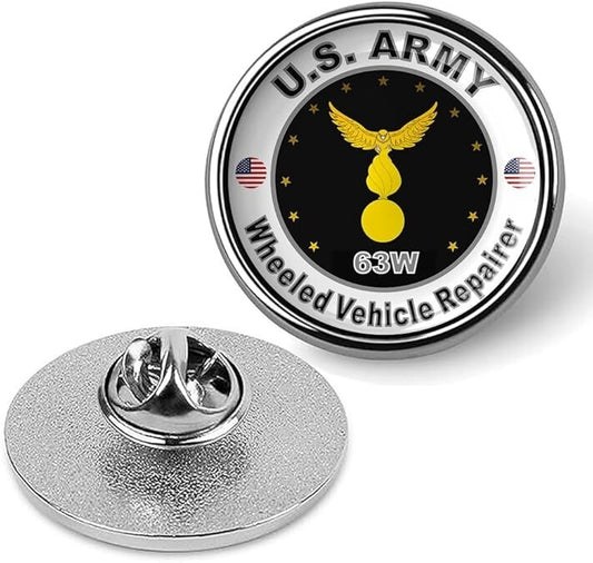 United States Army Wheeled Vehicle Repairer Tie Suit Shirt Lapel Pin - Silver