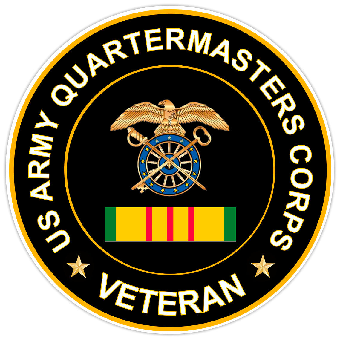 US Army Quartermaster Corps Veteran Bumper Sticker Military Vinyl Decal 5"