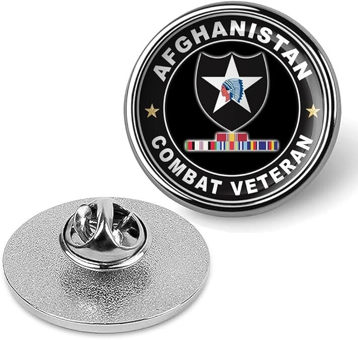 Afghanistan Combat Veteran Tie Suit Shirt Lapel Pin - Silver