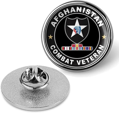 Afghanistan Combat Veteran Tie Suit Shirt Lapel Pin - Silver